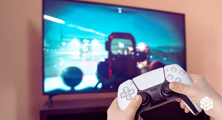 A PlayStation user playing a physical game